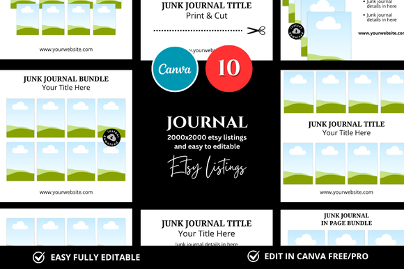 10 Journal Etsy Mockup: Professional Etsy Listing Templates