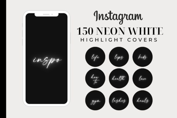 150 Neon White Instagram Highlight Cover: Elevate Your Profile