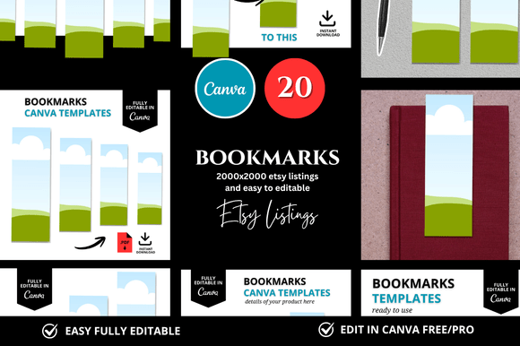 20 Bookmark Etsy Mockup: Elevate Your Digital Shop Listings