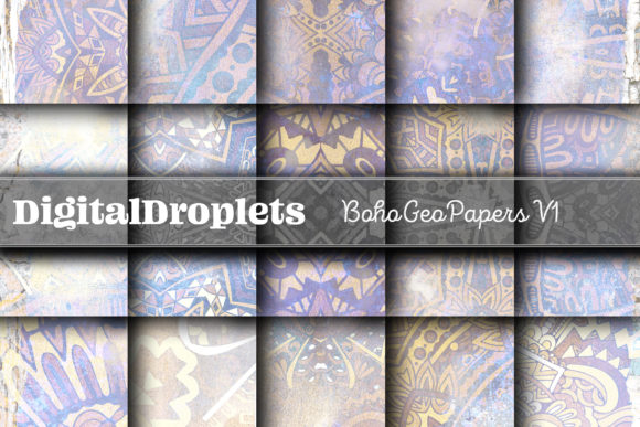 Boho Geo Papers Vol. 1: Unique Textured Backgrounds