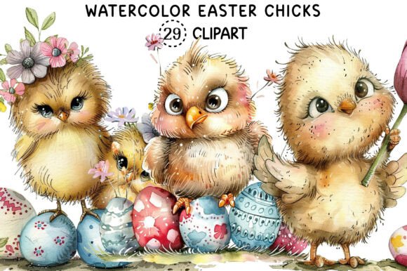 Bringing Spring to Life with Watercolor Easter Chicks Clipart