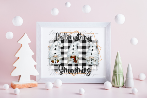 Chillin' with My Snowmies: A Playful Gnome PNG for Winter Crafts