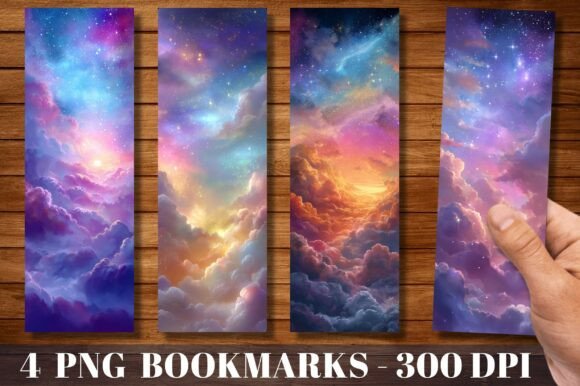Cosmic Galaxy Nebula Clouds Bookmark: Celestial Style