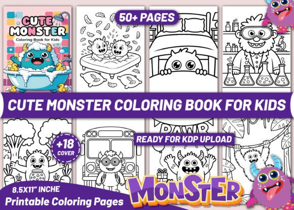 Cute Monster Coloring Book for Kids: A Creative Asset for Designers & Educators