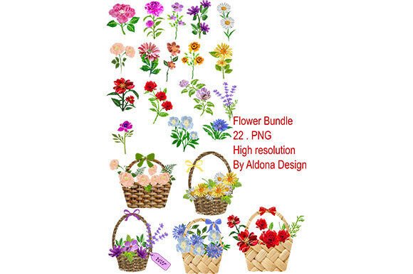 Flower Bundle: 22 Versatile Illustrations for Designers and Crafters