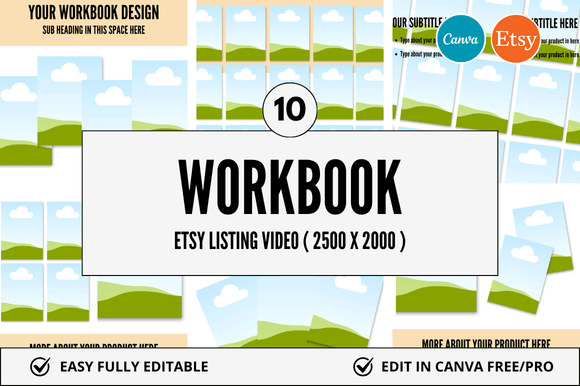 Master Your Etsy Listings: The 10 Workbook Etsy Video Mockup
