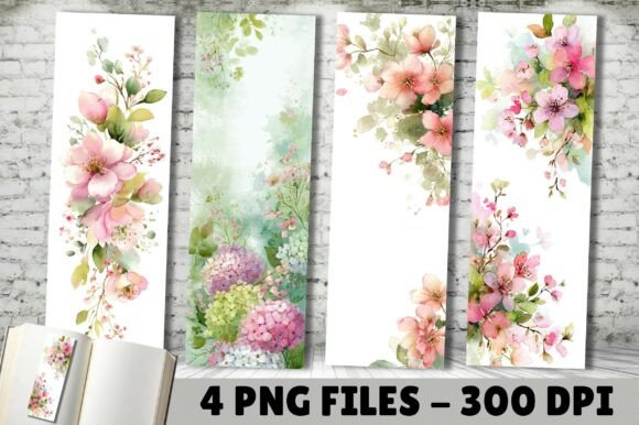 Soft Pastel Watercolor Flower Bookmark: A Gentle Touch for Every Page