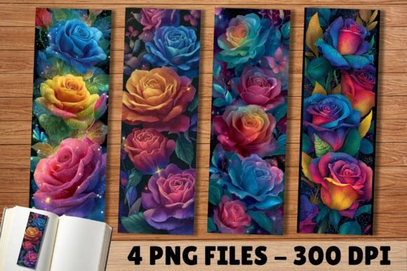 Spark Joy in Your Reading with Glitter Floral Roses Bookmarks