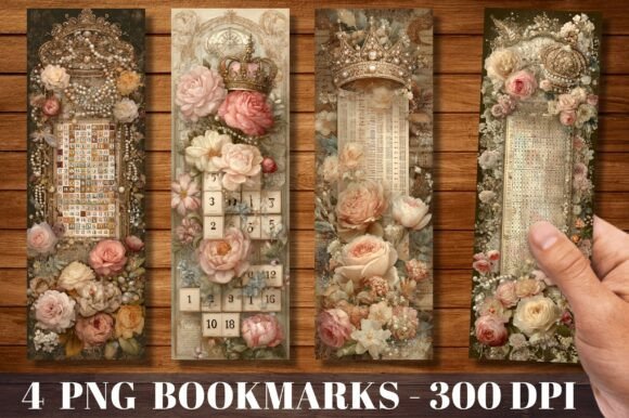 Timeless Charm: The Vintage Floral Crown Journal Bookmark Collection