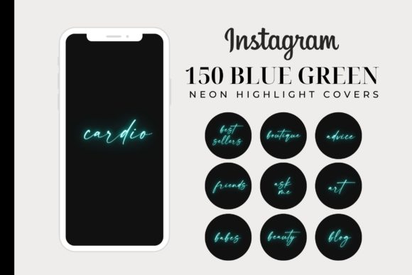 Transform Your Profile with 150 Blue Green Instagram Highlight Cover