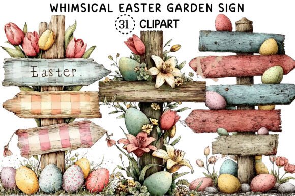 Whimsical Easter Garden Sign Clipart: A Creative Toolkit